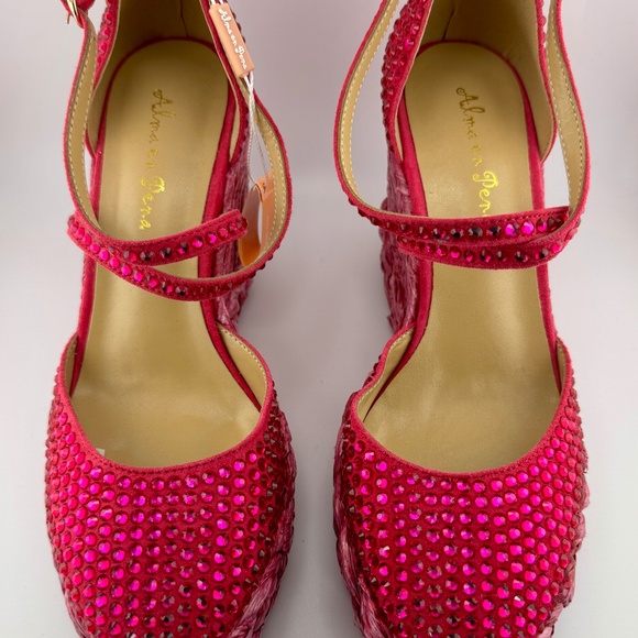 Hot Pink Rhinestone Sandals - Picture 2 of 3